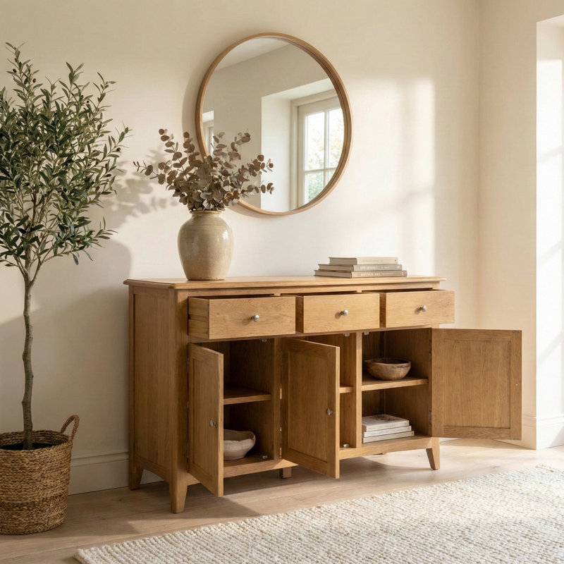 Censu Oak 3 Door Sideboard