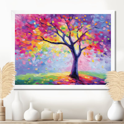 «Vibrant Tree of Life Forest», reproduction d'art sur toile, art de toile rose nature