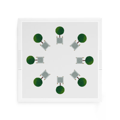 Timothy Corrigan Topiary Radial Acrylic Square Decorative Tray