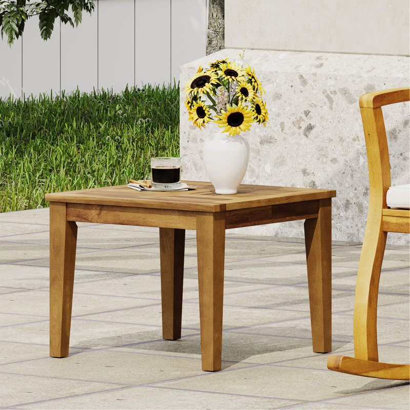 Table en bois de style transitionnel - 51 cm L x P x H 40 cm, assemblage inclus, dimensions latérales optimisées pour un encombrement minimal, 51 x 51 x 40 cm, pour l'extérieur