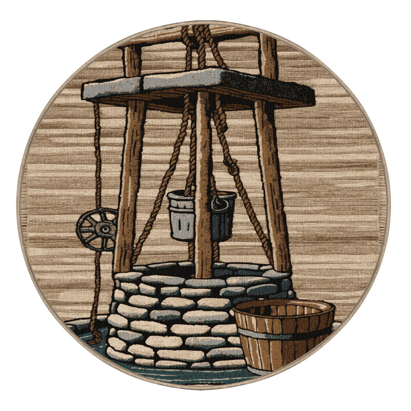  Tapis lavable Water Well Farm, Rond 6 pi