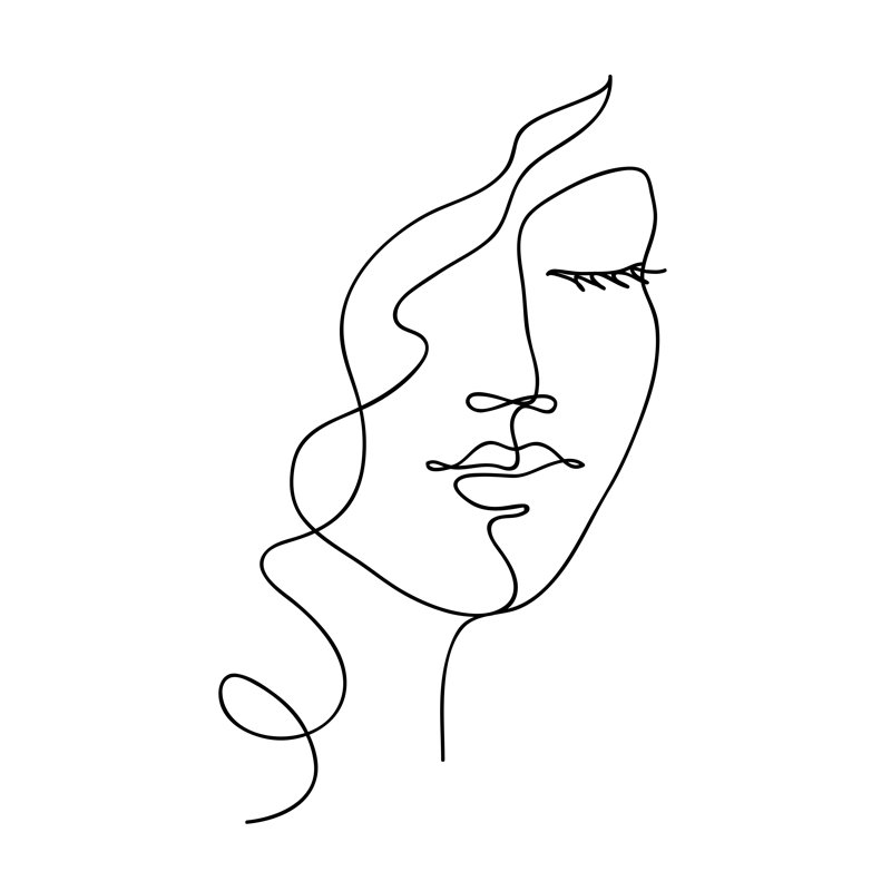 Arnee Abstract Woman Face - Wrapped Canvas Print, 46cm H x 30cm W x 3.8cm D
