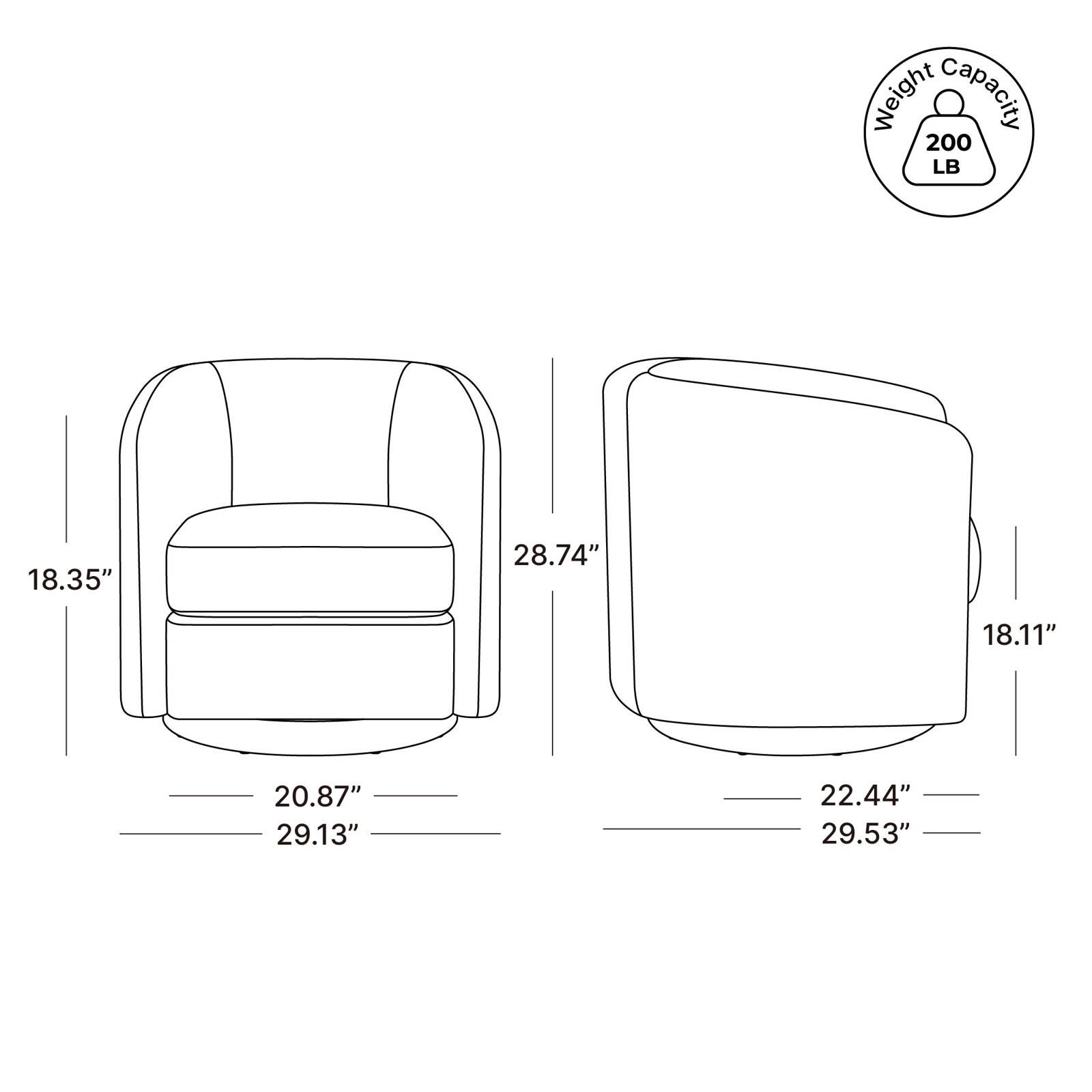Upholstered Swivel Armchair