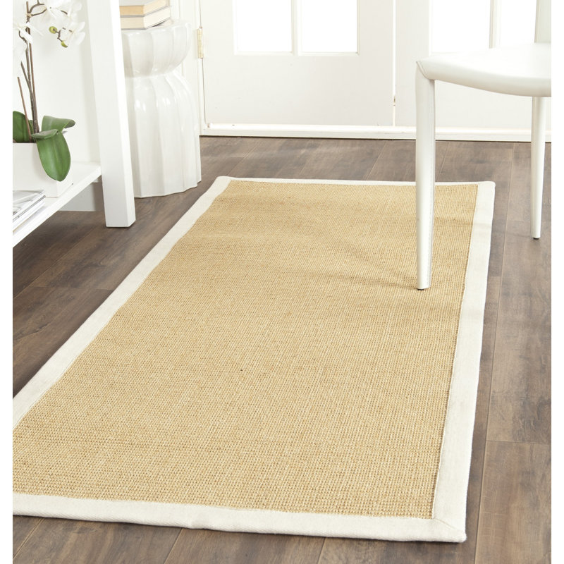 Nazli Natural Fiber Sisal With Latex Solid Color Rug, Runner 2'6" x 6'