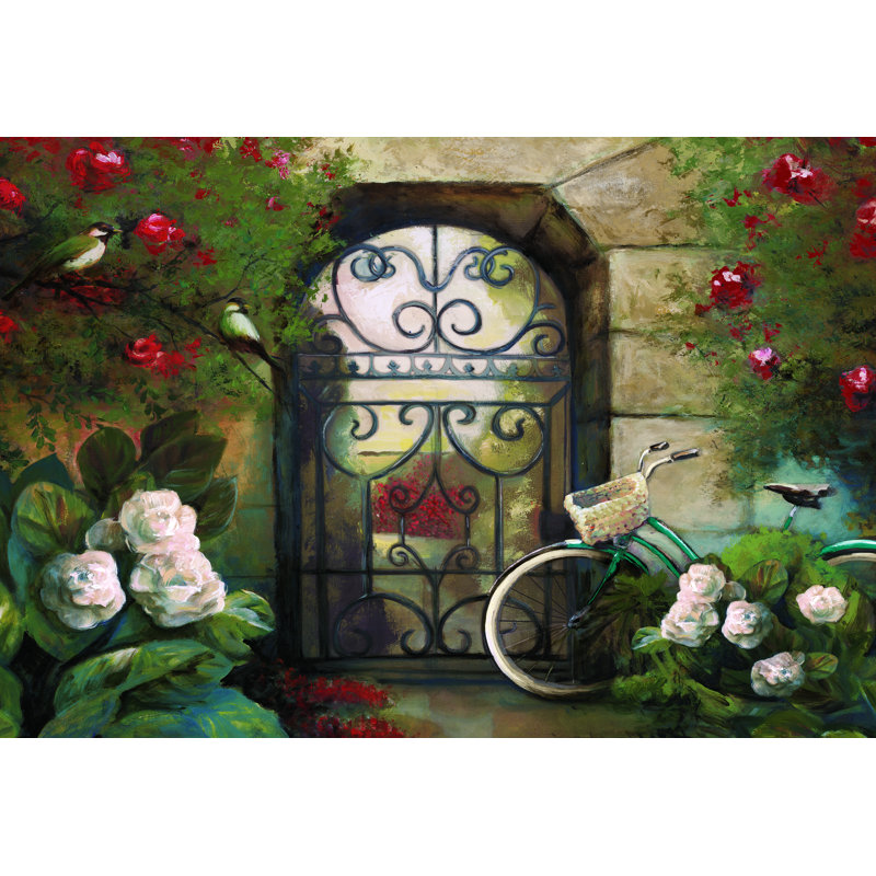 Garden Gate - Wrapped Canvas Painting, 30cm H x 46cm W