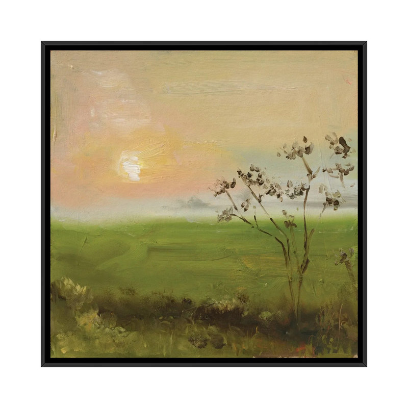 «Field Landscape», reproduction d'art sur toile encadrée, 26" x 26", Framed Canvas, Black