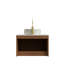 Meuble-lavabo et lavabo de salle de bain 24 po RUBEN, armoire de rangement flottante en contreplaqué, portes doubles en sergé avec garniture en métal, lavabo rond en céramique blanche à motif pierre mat et plateau en pierre frittée, grain de bois de chêne brun (nouveau SKU)