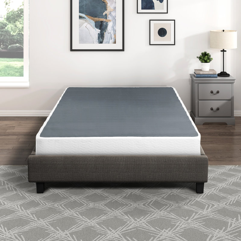 Sommier double - tissu texturé, structure de literie en tissu noir, chambre à coucher, Lit double