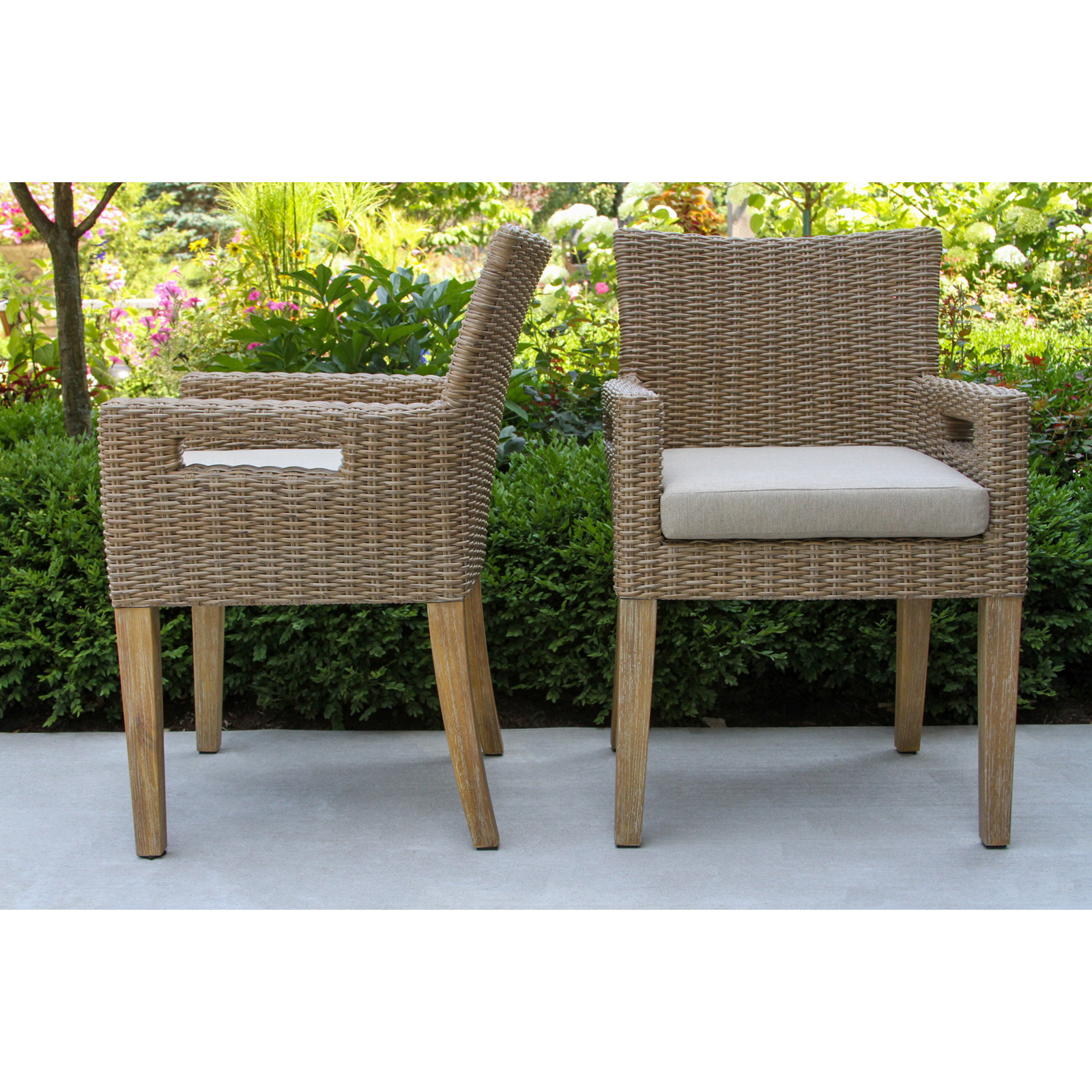 Fleur Rectangular 6 - Person 74" Long Dining Set with Cushions