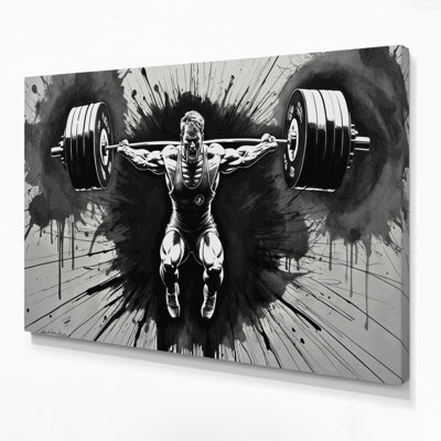 Art sportif sur toile haltérophile vert