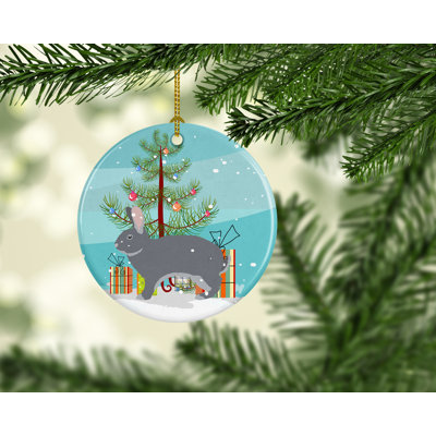 3'' Ceramic Animals Holiday Shaped Ornament