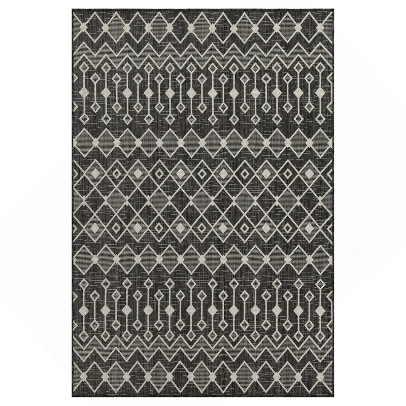 Anthracite 5 Ft. 3 In. X 7 Ft. 3 In. Indoor/Outdoor Area Rug, Rectangle 5'3" x 7'3"