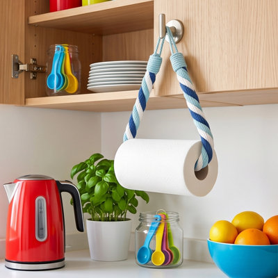 ABS certificate holder Braideds Rope Toilet Paper Holders 65cm Hanging Loop Tissue Roll Storage Organizer No Drill Decorative Paper Holders