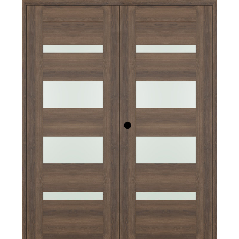 Porte française double pré-suspendue Avon 07-01 en verre composite givré à droite 64 po x 80 po Avon, 59,5 po x 79,38 po