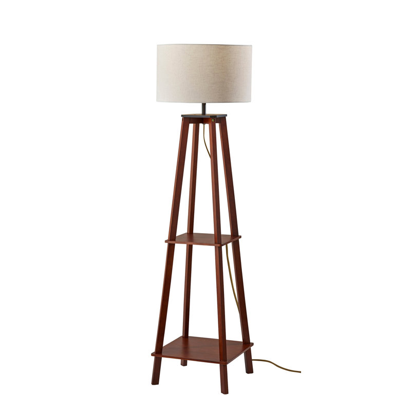 Lavondia 59.75'' Tray Table Floor Lamp, Brown