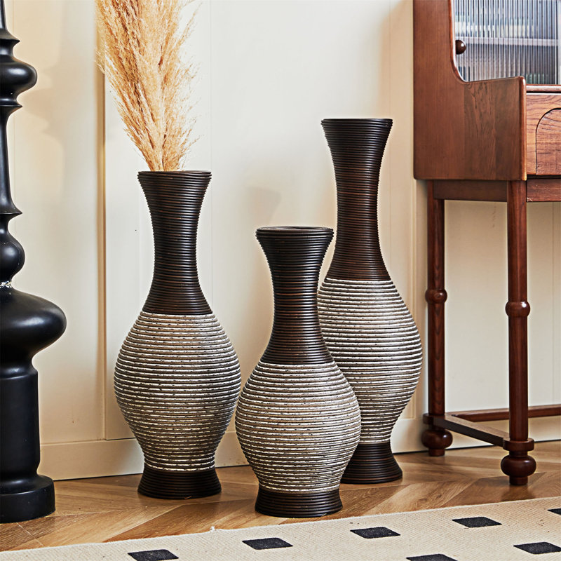 Ensemble de 3 vases de sol modernes en PVC, durables et élégants pour rehausser la décoration intérieure et ajouter de l'élégance à n'importe quelle pièce