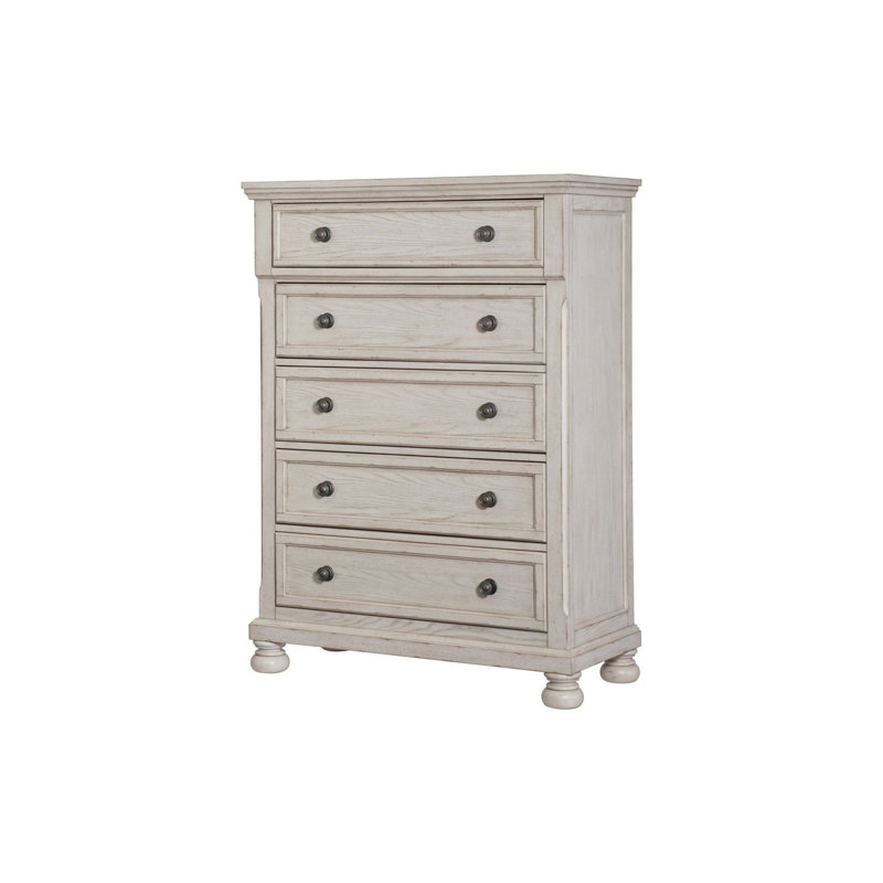 Lit-bateau Camiah Lorenzo, Blanc antique, Très grand, Trois pièces : lit, commode et miroir