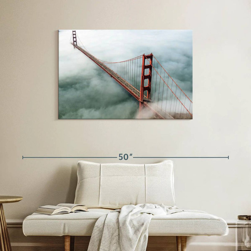 Lilie brouillard au Golden Gate Bridge, H 26 po x l 39 po