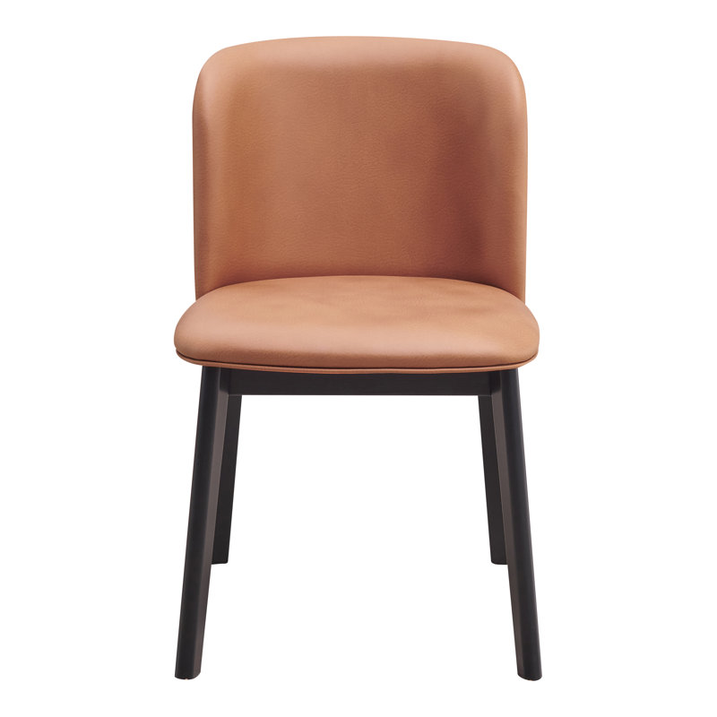 Chaise d'appoint rembourrée Eliora en brun clair et noir (ensemble de 2)