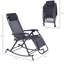 Outdoor Gravity Lounge - Chaise berçante inclinable avec coussin élastique et support à collation, porte-gobelet, noir
