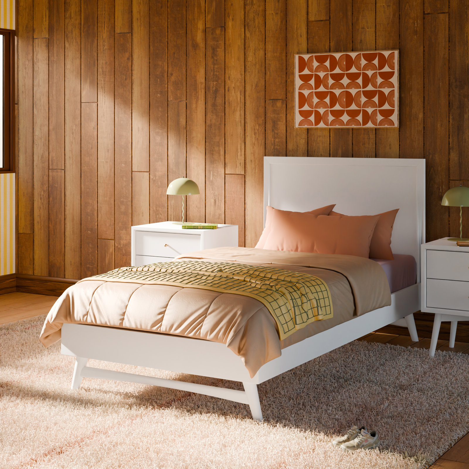 Palma Platform Bed, Twin, White