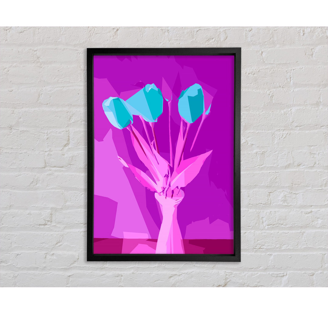 Gerahmtes Wandbild Pop Art Tulips