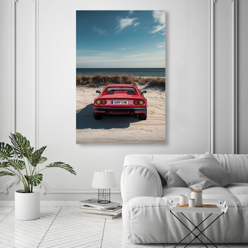 Surftime Car Canvas Transportation Print by Oliver Gal, 54"H x 36"W, Canvas Unframed