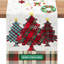 Chemin de table de Noël 13 X 72 pouces, décorations de table Merry Christmas pour la cuisine, décorations saisonnières de Noël d'hiver pour la fête à la maison
