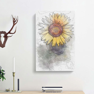 The Sunflower in Abstract - Wrapped Canvas