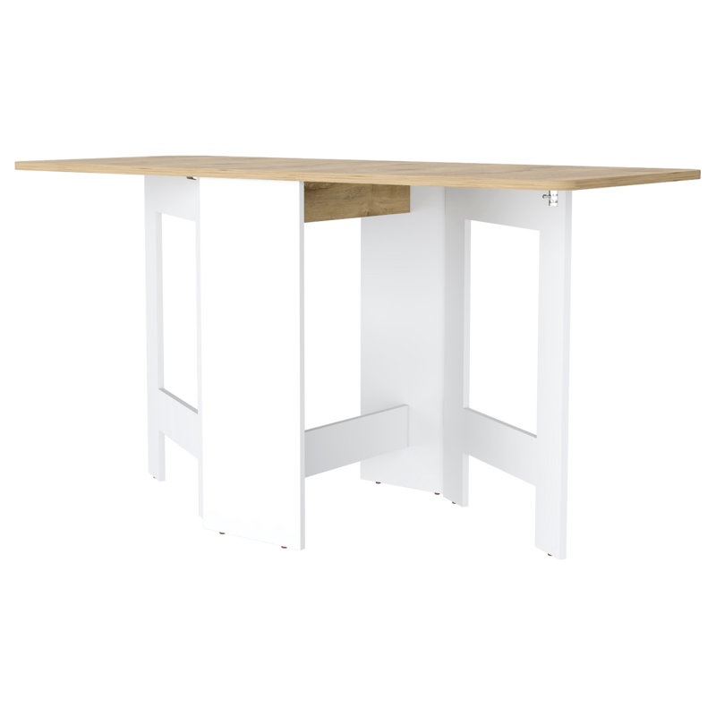 Table de salle à manger pliante en blanc et - 3 styles adaptables, peu encombrant pour les espaces de vie restreints, un support de 22 lb, des formes convertibles à cadre solide, choix, capacité de charge, système stable