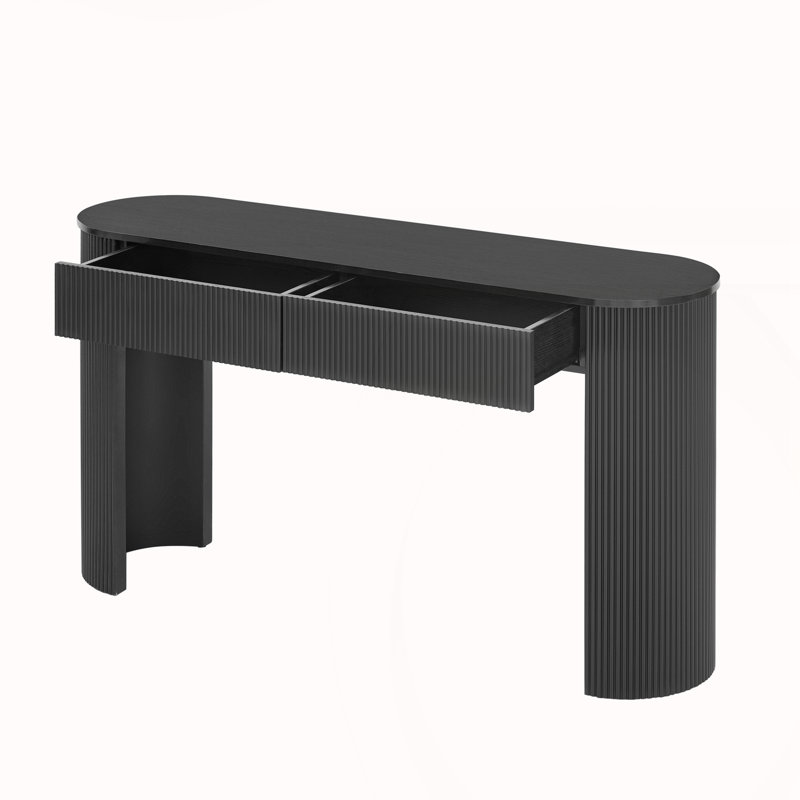 Console moderne avec rangement, Noir