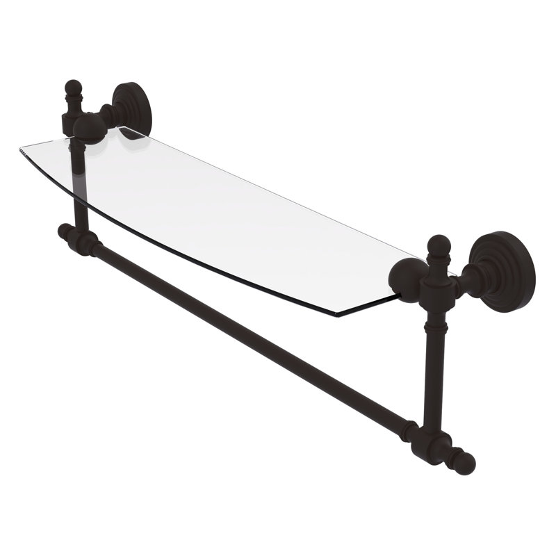 Retro Wave Bracket Shelf with Towel Bar, 22", Oil Rubbed Bronze