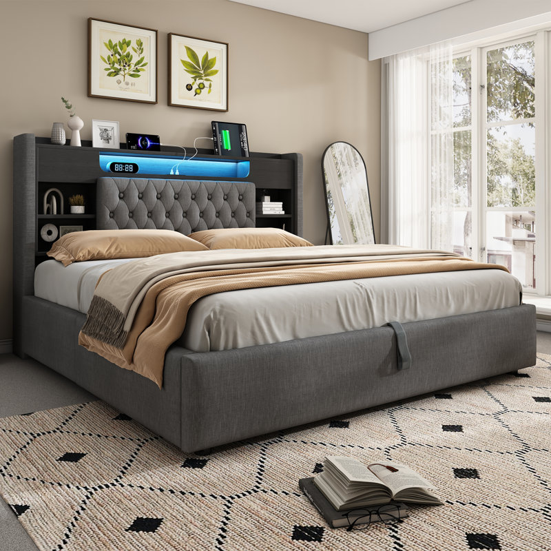 Bed, Gray, King