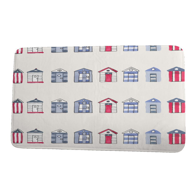 Manford Non-Slip Bath Mat, 24" W x 17" L, Ivory