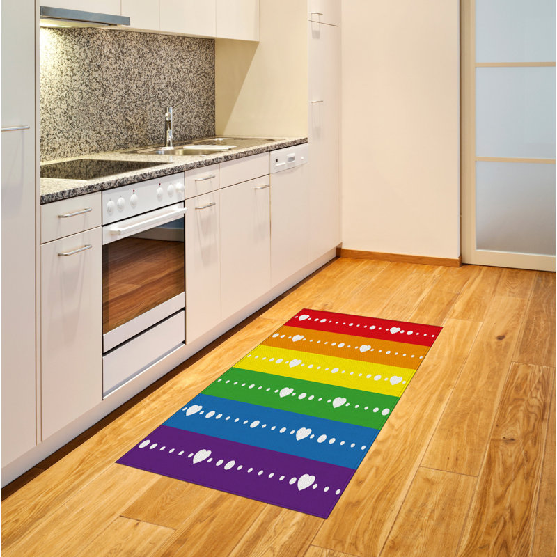 Rainbow High Density Long Fiber Poly Threads Decorative Area Rug Carpet, Rectangle 2'7" x 5'