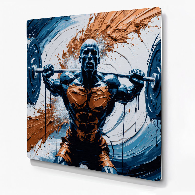 Art mural en métal bleu Sports CrossFit, H 12 po x l 12 po