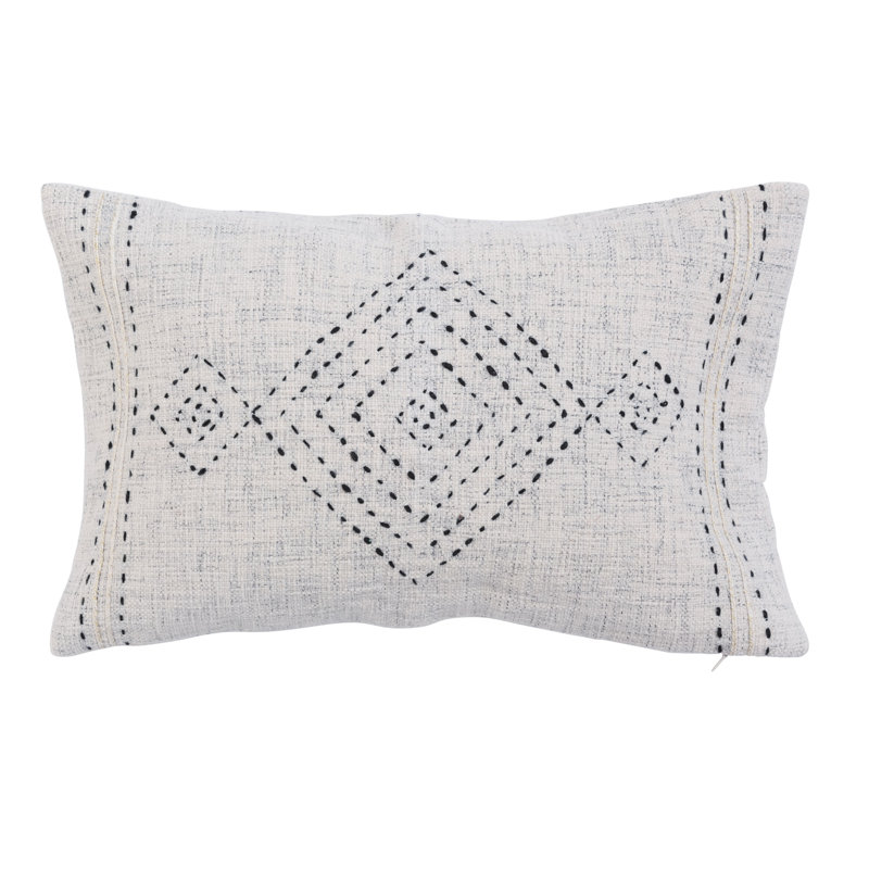 Embroidered Cotton Throw Pillow