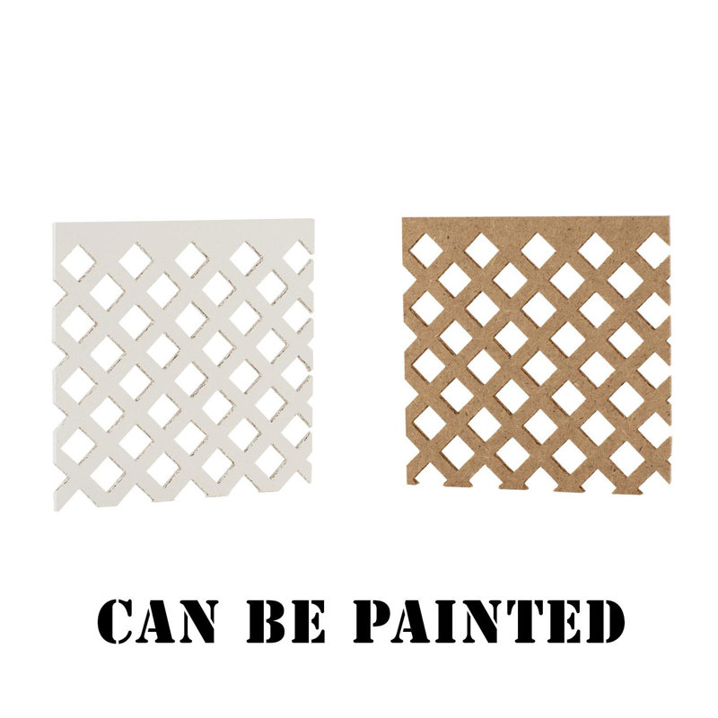72 In. X 24 In. X 1/8 In. Unfinished Diamond Decorative Perforated Paintable MDF Screening Panel Insert