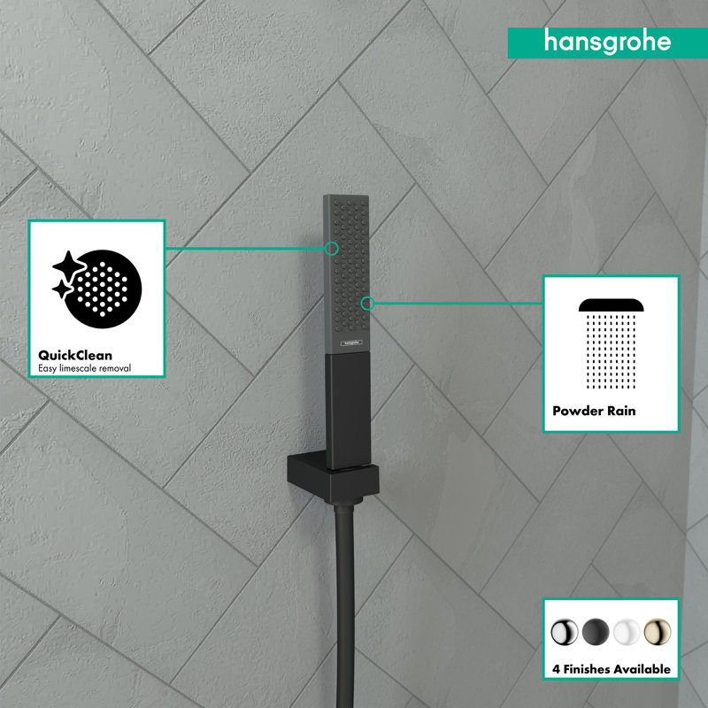 Hansgrohe Rainfinity Baton Handheld Shower Head 100, 1.75 GPM, Black