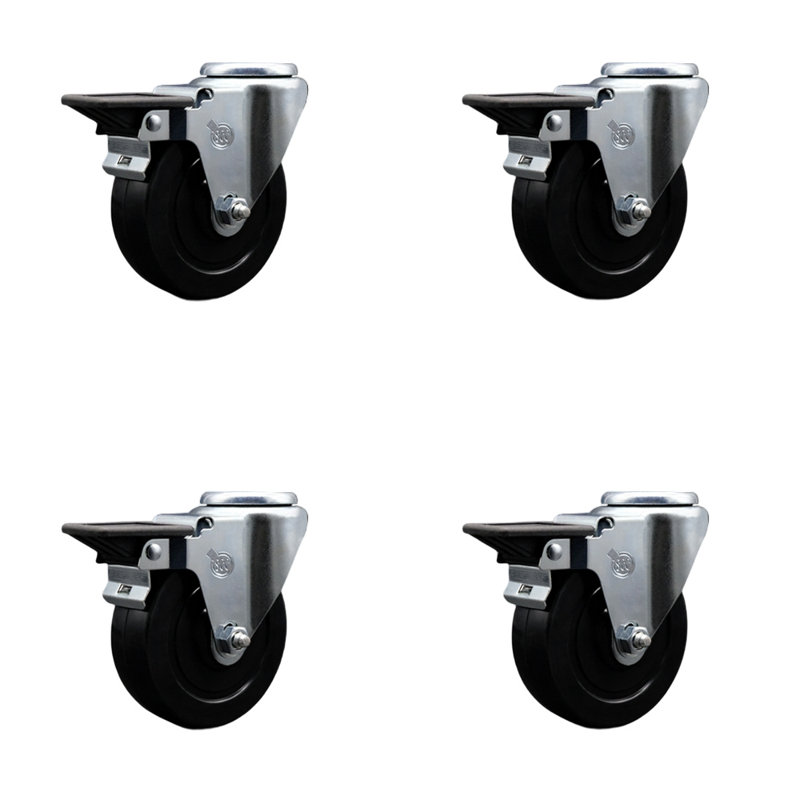 Soft Rubber Swivel Bolt Hole Caster