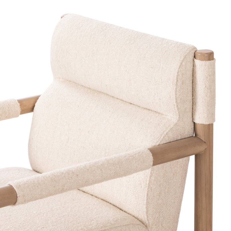 Kiano Upholstered Arm Chair, Beige Fabric