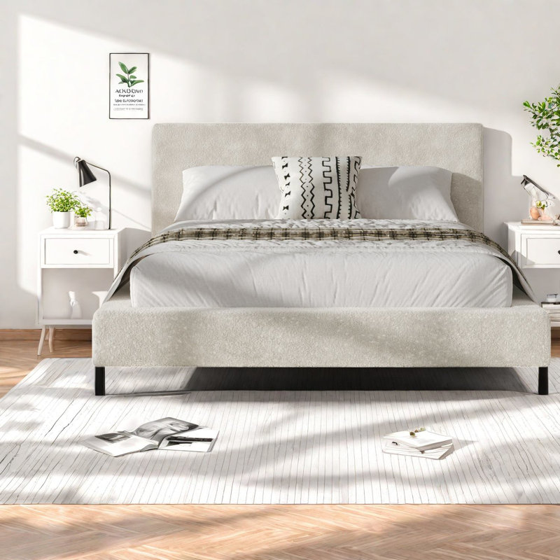 Lits à tablettes coulissantes, structure moderne en acier Sherpa pour chambre à coucher