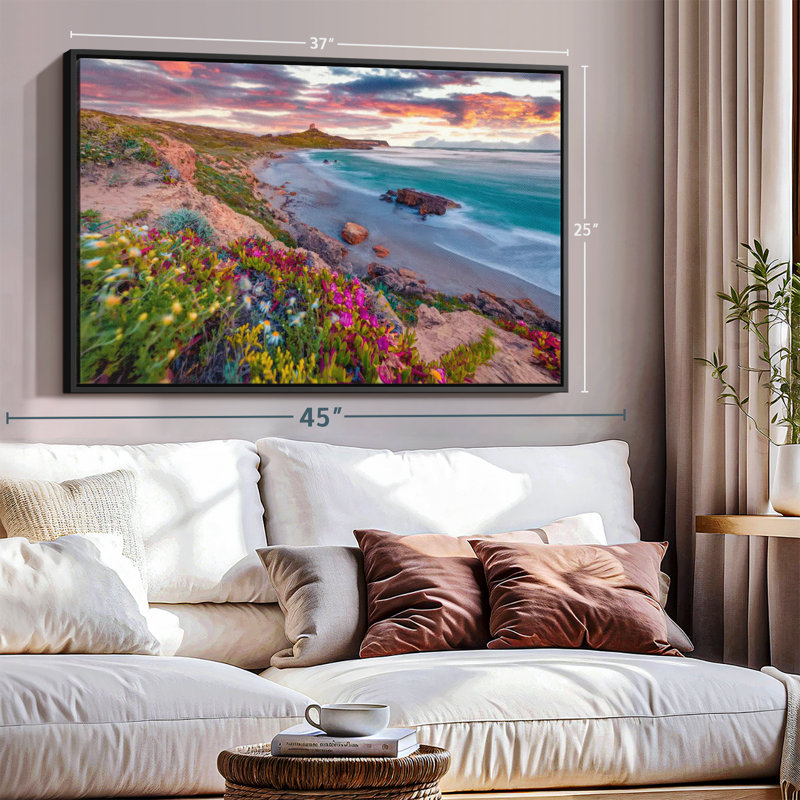 «Sardinia Beach Flowers», reproduction sur toile, H 9 po x l 13 po