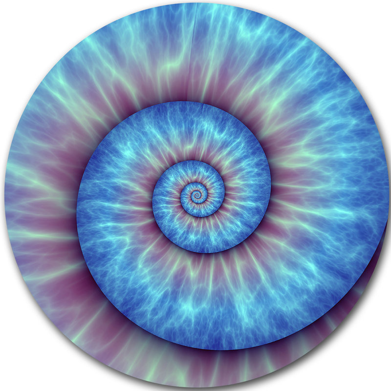 " Fibonacci Pattern Blue ", 23" H x 23" W x 1" D, Gallery Wrapped