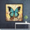 «Abstract Blue Butterfly», art mural encadré pour les enseignants - jaune