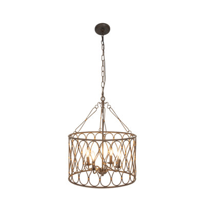 Luminaire suspendu tambour lanterne 4 lumières Chartres