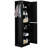 Black Bathroom Cabinet With Adjustable Shelf And Hook - Structured Tall Storage Classified