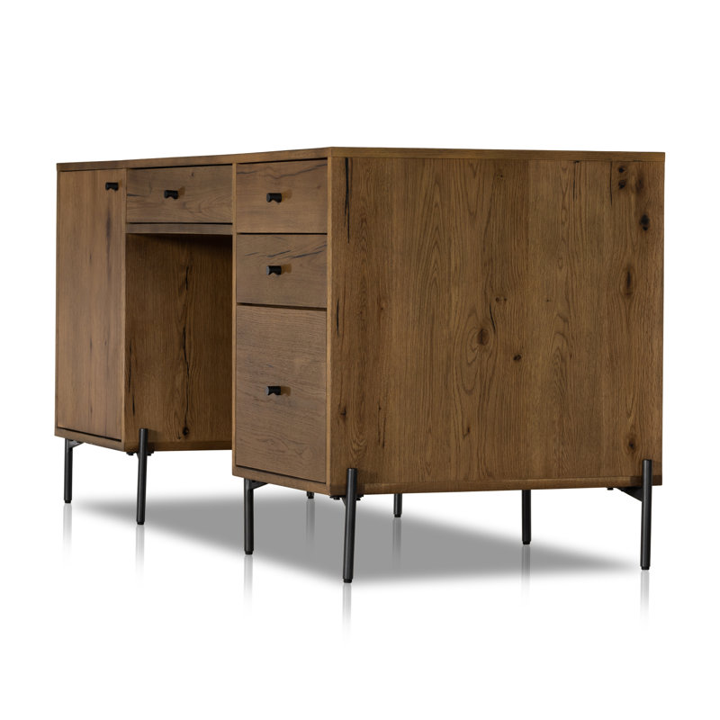 Eaton Executive Desk, Amber Resin Oak