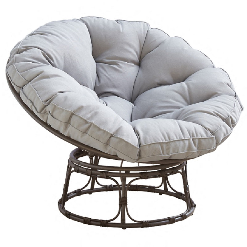 Sitka Swivel Steel Outdoor Lounge Chair, Grey