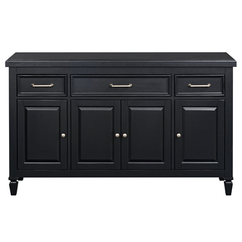 Wartow Raised Panel Door Chest, Black
